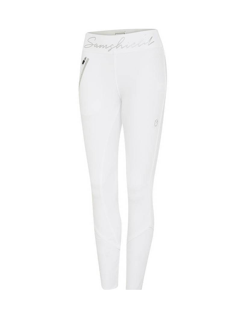 pantalones blancos competición equitación mujer tipo leggins samshield tessa