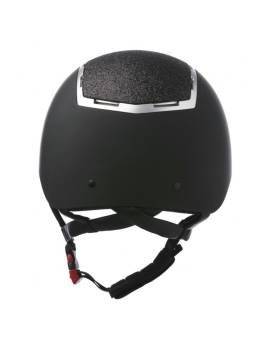 casco de montar equitheme negro con panel frontal de brillantes