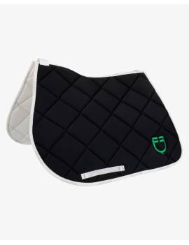 mantilla negra equestro con borde y logo en fosfi