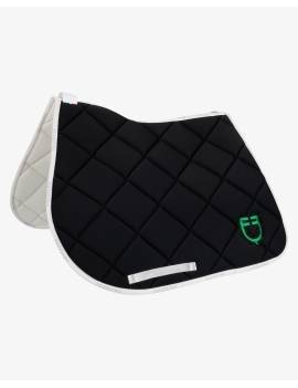 mantilla negra equestro con borde y logo en fosfi
