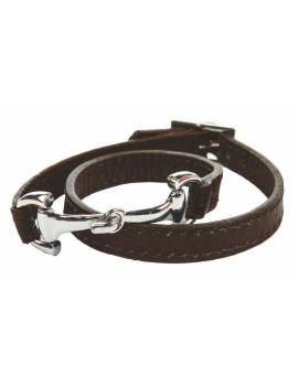 Pulsera de piel con Filete marrón