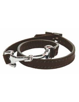 Pulsera de piel con Filete marrón
