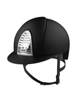 Casco negro KEP ITALIA Cromo Textille rejilla cromada con swarovkies
