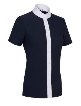 Polo de equitación para competición de SAMSHIELD modelo juliette color azul marino parte delantera