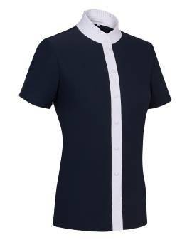 Polo de equitación para competición de SAMSHIELD modelo juliette color azul marino parte delantera
