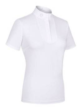 polo APOLLINE FULL STRIPES de samshield blanco parte delantera