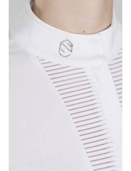 cuello Polo competición manga corta mujer SAMSHIELD mod APOLLINE blanco