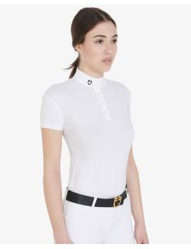 Polo de concurso EQUESTRO AB00455 blanco