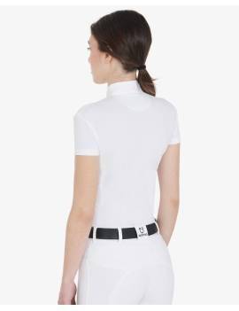 Espalda Polo de concurso EQUESTRO AB00455 blanco