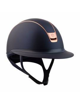 Casco equitación visera ancha mujer azul rosa dorado samshield miss shield rose gold