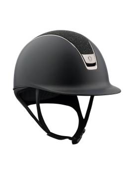 Casco equitación visera estrecha mujer negro samshield negro crystal fabrics en panel superior