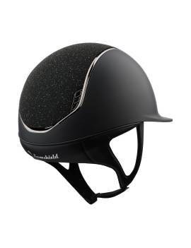 parte trasera Casco equitación visera estrecha mujer negro samshield negro crystal fabrics en panel superior