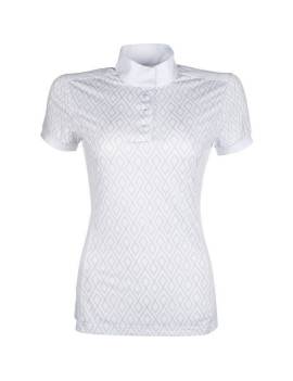 Polo de concurso blanco HKM DELLA manga corta