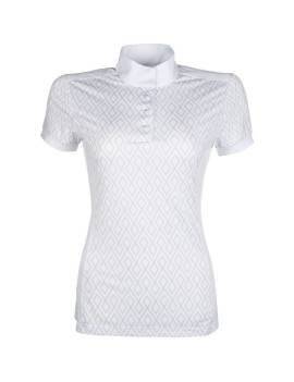 Polo de concurso blanco HKM DELLA manga corta
