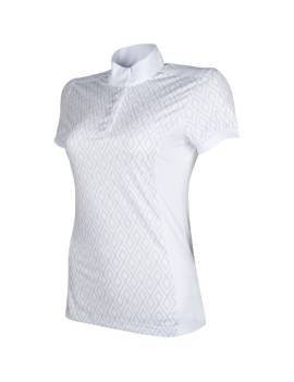 lateral Polo de concurso blanco HKM DELLA manga corta