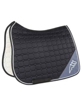 Mantilla negra equiline modelo CADOR con logo en gris