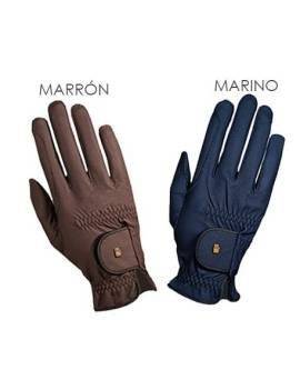 Guantes ROECKL Grip Clásicos marrón y marino