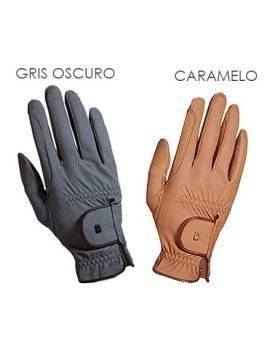 Guantes ROECKL Grip Clásicos gris oscuro y caramelo