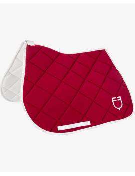 mantilla vino equestro con borde y logo en blanco