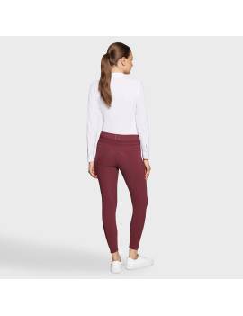 PARTE TRASERA Pantalón de equitación mujer samshield chloe embrodery GRANATE