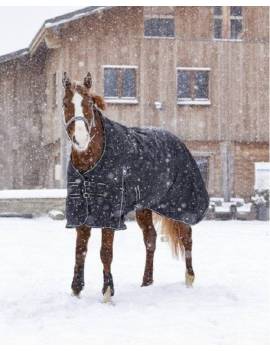 manta impermeable caballo negra con polar