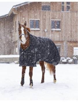 manta impermeable caballo negra con polar