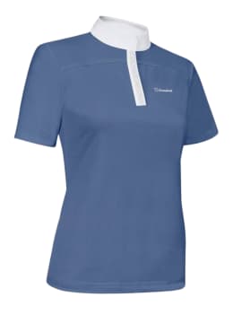 polo de concurso samshield modelo JEANNE azul celeste