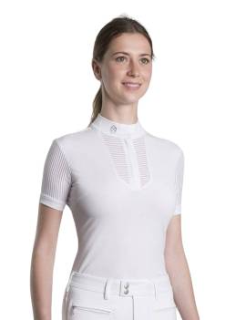 Polo competición manga corta mujer SAMSHIELD mod APOLLINE blanco
