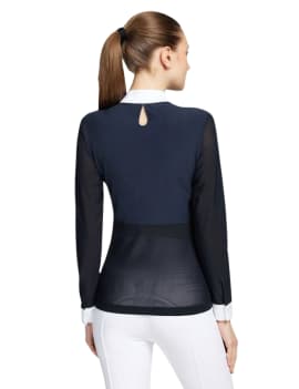 espalda mujer con polo samshield aloise boreal azul marino