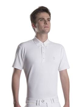 Polo de competición blanco manga corta hombre samshiedl charles