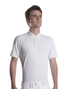 Polo de competición blanco manga corta hombre samshiedl charles