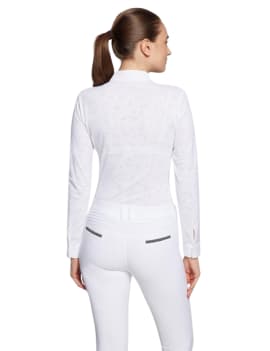 espalda polo de concurso equitación manga larga blanco mujer SAMSHIELD louison