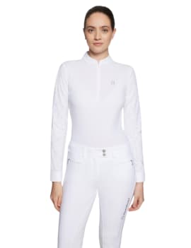 polo de concurso equitación manga larga blanco mujer SAMSHIELD louison