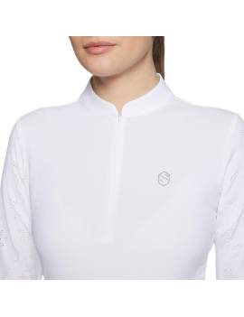 detalles polo de concurso equitación manga larga blanco mujer SAMSHIELD louison