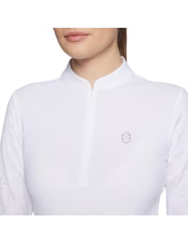 detalles polo de concurso equitación manga larga blanco mujer SAMSHIELD louison