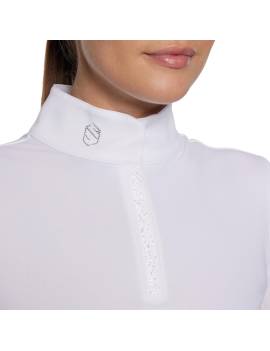detalles cuello Polo de concurso SAMSHIELD roxy premium blanco