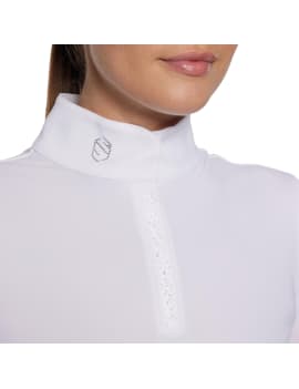 detalles cuello Polo de concurso SAMSHIELD roxy premium blanco