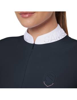 detalles cuello Polo de concurso SAMSHIELD paloma manga corta SS25