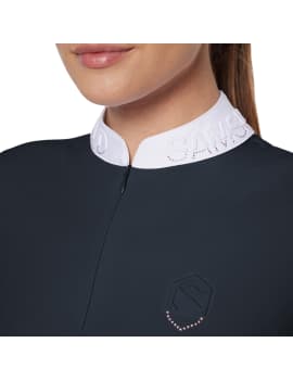 detalles cuello Polo de concurso SAMSHIELD paloma manga corta SS25