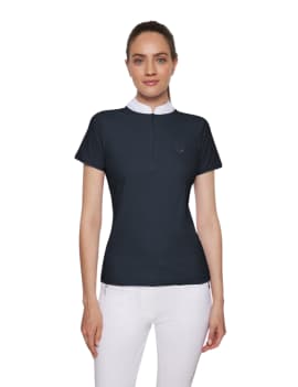 Polo de concurso SAMSHIELD paloma manga corta SS25 azul marino