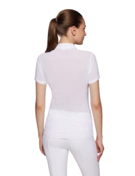 espalda Polo de concurso SAMSHIELD paloma manga corta SS25 blanco