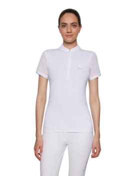 Polo de concurso SAMSHIELD paloma manga corta SS25 blanco