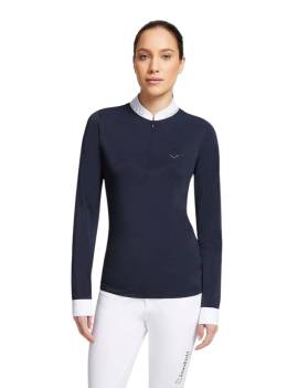 parte delantera Polo de concurso SAMSHIELD PALOMA MANGA LARGA WS24 azul con transparencias