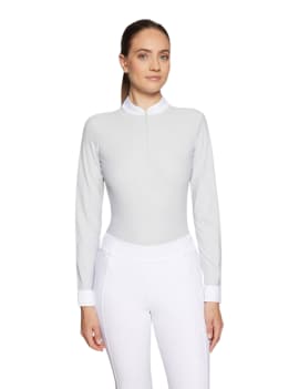 parte frontal Polo de concurso SAMSHIELD LOUISELLA MANGA LARGA WS24 gris perla