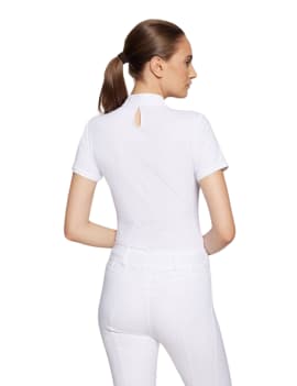 espalda Polo de concurso SAMSHIELD LOUISON CRYSTAL MANGA CORTA WS24 blanco