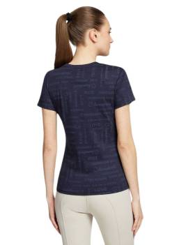 espalda camiseta manga corta equitación samshield modelo auxane azul marino