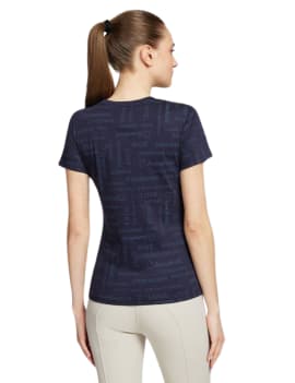 espalda camiseta manga corta equitación samshield modelo auxane azul marino