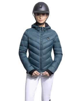 chaqueta plumón de samshield mujer para montar color verde