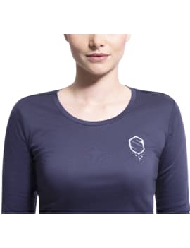 camiseta equitación mujer manga larga con swarowvki samshield logo