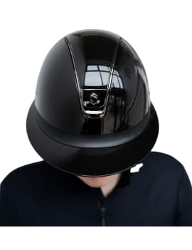 Casco equitación mujer negro brillante visera ancha samshield miss shield shadowglossy negro